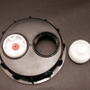 Coupling 6 Inch IBC Cap with Double 2" Bung Caps for IBC Tote Tanks HDPE Molded Blue
