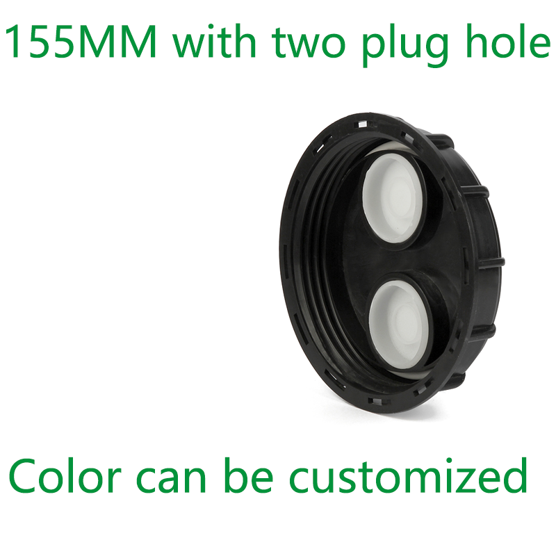 155mm Black IBC Container Plastic Cap Lid with Two Plug Holes Replacement Cover for IBC Tank (Customizable)