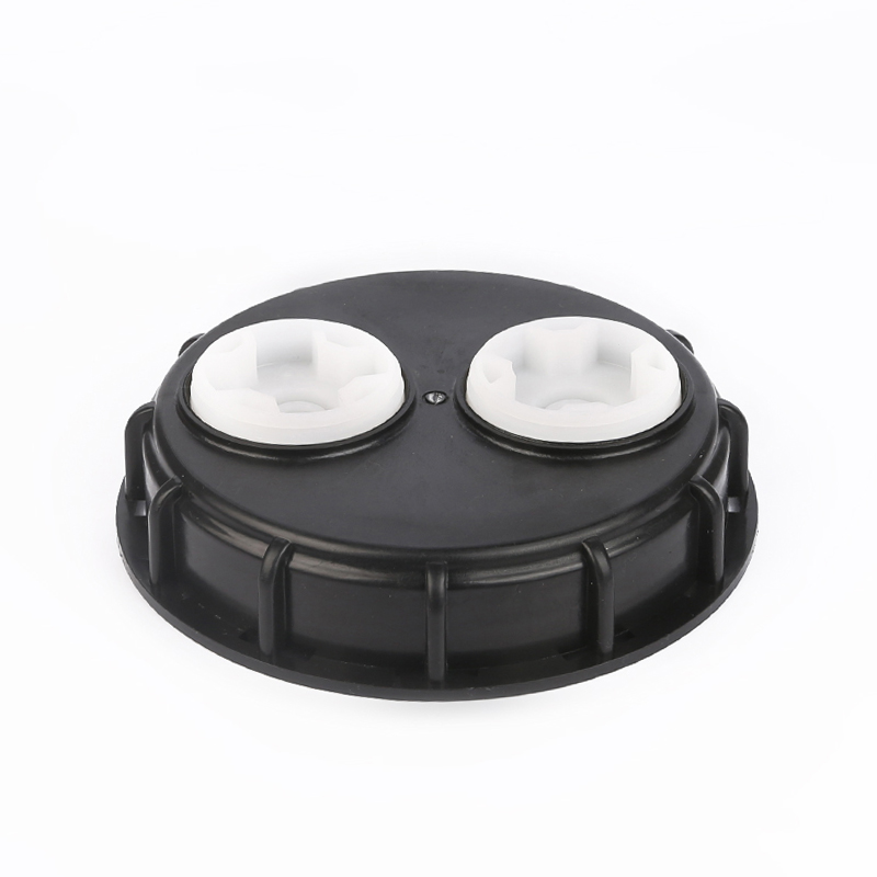 155mm Black IBC Container Plastic Cap Lid with Two Plug Holes Replacement Cover for IBC Tank (Customizable)