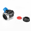 Xinzhou Manual Plastic Ball Valve FKM Gasket DN50*80MM S60x6 Thread IBC Adapter OEM Supported General Application Low Temperature