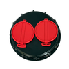 Coupling 6 Inch IBC Cap with Double 2" Bung Caps for IBC Tote Tanks HDPE Molded Blue