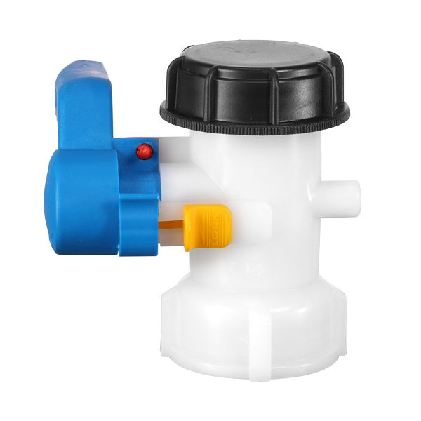 Xinzhou DN50 75mm 1000L IBC Tote Water Tank Adapter S60x6MM Thread Plastic PE Material Hand Operated Butterfly Valve Tank Valve Cistern