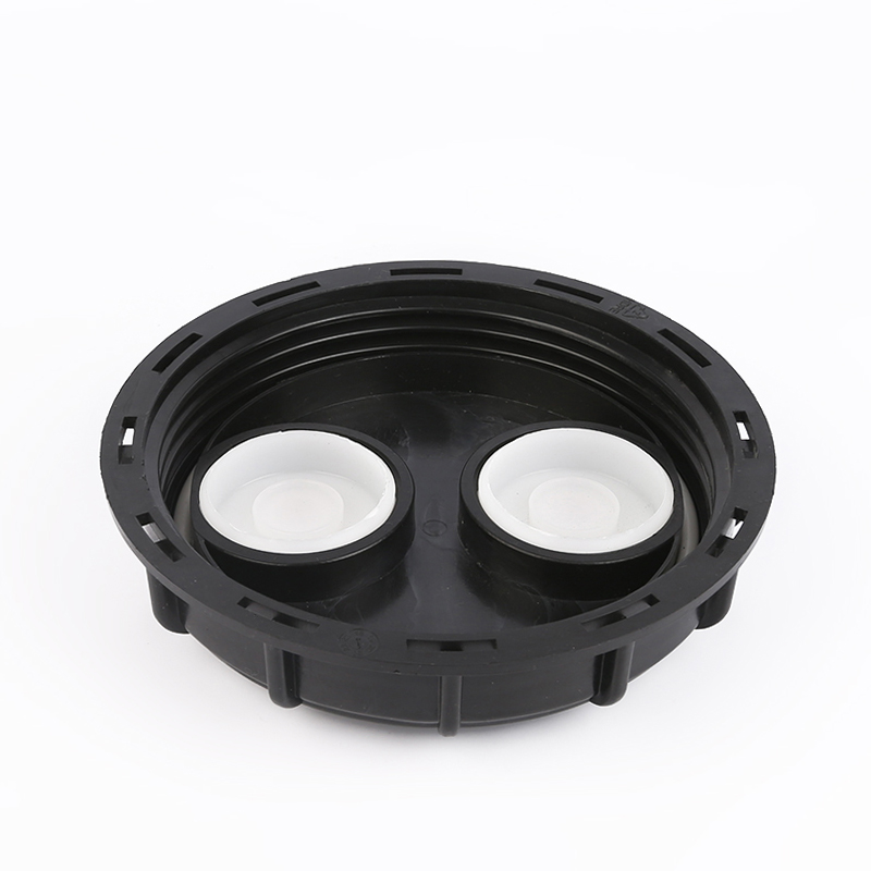 155mm Black IBC Container Plastic Cap Lid with Two Plug Holes Replacement Cover for IBC Tank (Customizable)