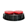 Coupling 6 Inch IBC Cap with Double 2" Bung Caps for IBC Tote Tanks HDPE Molded Blue